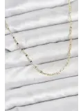 CM 14K Gold Renk Pirinç Gemi Zinciri Model Kadın Kolye
