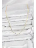 CM 14K Gold Renk Pirinç Lazer Model 60 cm Kadın Kolye
