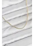 CM 14K Gold Renk Top Zincirli Model 60 cm Kadın Kolye