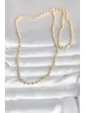 CM 14K Gold Renk Top Zincirli Model 60 cm Kadın Kolye