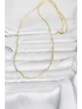 CM 14K Gold Renk Top Zincirli Model 60 cm Kadın Kolye