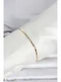 CM 14K Gold Renk Yassı Ezme Zincir Model Kadın Bileklik
