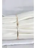 CM 14K Gold Renk Yassı Ezme Zincir Model Kadın Bileklik