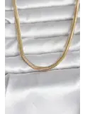 CM 14K Gold Renk Yassı Yılan Zincir Model 45 cm Kadın Kolye