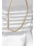 CM 14K Gold Renk Yassı Yılan Zincir Model 45 cm Kadın Kolye