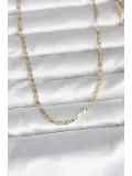 CM 14K Gold Renk Yassı Zincir Model 60 cm Kadın Kolye