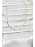 CM 14K Gold Renk Yassı Zincir Model 60 cm Kadın Kolye