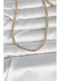 CM 14K Gold Renk Yılan Zincir Model 60 cm Kadın Kolye