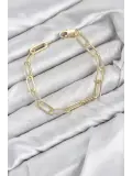 CM Ataş Zincir Model Gold Renk Pirinç Kadın Bileklik