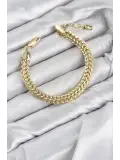 CM Kalın Singapur Model Gold Renk Pirinç Kadın Bileklik