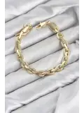 CM Kalın Zincir Model Gold Renk Pirinç Kadın Bileklik