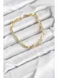 CM Kare Halka Model Gold Renk Pirinç Kadın Bileklik