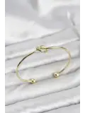 Düğüm Model Pirinç Gold Renk Kadın Bileklik