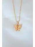 Gold Kaplama Sarı Renk Sedefli Kelebek Kolye