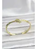Gold Renk Düğüm Model Pirinç Kadın Bileklik