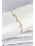 Gold Renk Pirinç Kelebek Model Asansörlü Model Kadın Bileklik