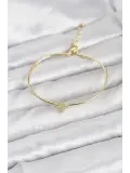 Gold Renk Pirinç Köşeli Yonca Model Kadın Bileklik