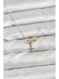 Gold Renk Pirinç Minimal Charmlı Kadın Kolye