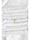 Gold Renk Pirinç Minimal Charmlı Kadın Kolye