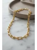 Gold Renk Pirinç Tifani Model Kadın Kolye