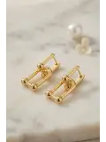 Gold Renk Pirinç Tifani Model Kadın Küpe