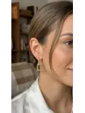 Gold Renk Pirinç Tifani Model Kadın Küpe