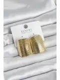 Gold Renk Pirinç Vintage Esintili Statement Küpe