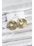 Gold Renk Pirinç Vintage Kadın Küpe