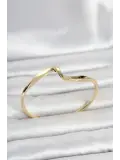 Gold Renk Pirinç Zikzak Model Kadın Bileklik