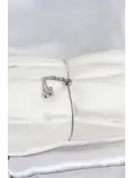 Gümüş Renk Pirinç Sedefli Asansörlü Kadın Bileklik