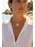 Güneş Model Gold Renk Choker Kadın Kolye
