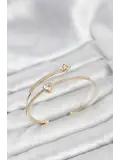 Kalp Model Pirinç Gold Renk Kadın Bileklik