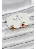 Kiraz Model Gold Renk Pirinç Çocuk Küpe
