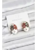 Maske Model Pirinç Kadın Küpe