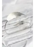 Pazu Bileklik Gümüş Renk Pirinç Yaprak Model