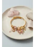 Pembe Kelebek Model Charmlı Bileklik