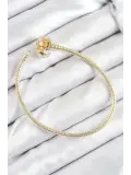 Pirinç Charm Topcuk Model Gold Renk Kadın Bileklik