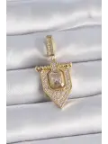 Pirinç Gold Renk Baget Zirkon Taşlı Ajda Charm