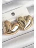Pirinç Gold Renk Bomba Kalp Model Kadın Küpe