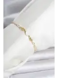 Pirinç Gold Renk Çiçek Model Su Yolu Kadın Bileklik