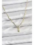Pirinç Gold Renk Damla Model Kadın Kolye