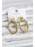 Pirinç Gold Renk Damla Model Vintage Kadın Küpe