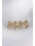 Pirinç Gold Renk Fiyonk Küpe