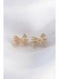 Pirinç Gold Renk Fiyonk Küpe