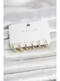Pirinç Gold Renk Kadın Küpe Seti