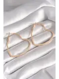 Pirinç Gold Renk Kalp Model Kadın Küpe