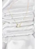Pirinç Gold Renk Kuğu Model Kadın Kolye