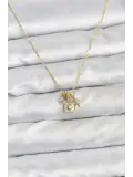 Pirinç Gold Renk Minimal Charmlı Kadın Kolye