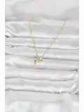 Pirinç Gold Renk Minimal Kutup Yıldızı Model Kadın Kolye