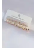 Pirinç Gold Renk Oval Küpe Seti